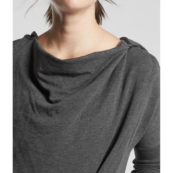 Athleta Womens Hooded Tunic Wrap‎ Top Modal/Polyester Blend S Blue - Picture 11 of 15